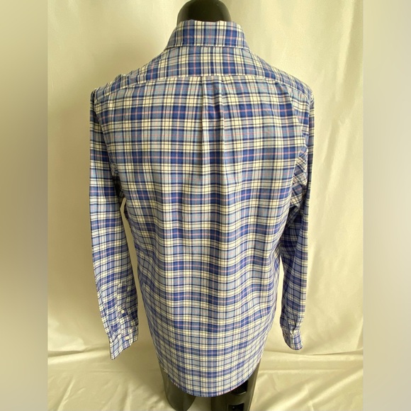 Polo Ralph Lauren Shirt Mens XL Blue Paid Flesh Pony Long Sleeve Button Down EUC - Picture 3 of 10